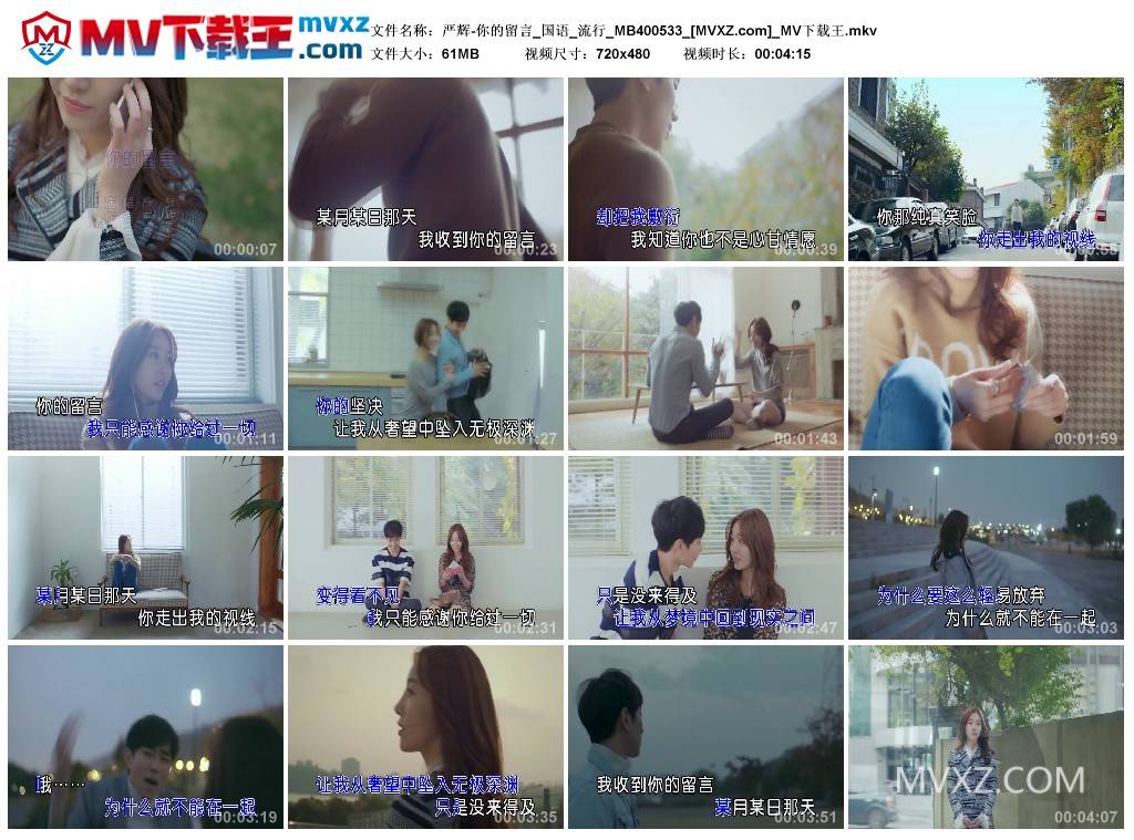 严辉-你的留言_国语_流行_MB400533